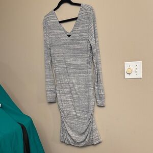 Banana Republic Heather Gray Long Sleeve Form Hugging Dress size Tall Large
